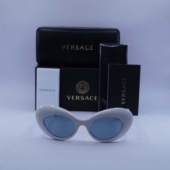 Versace VE4456U 314/1 Oval Sunglasses – White/Grey main image 8